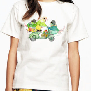 Tシャツ|ウロコインコ×ベスパ