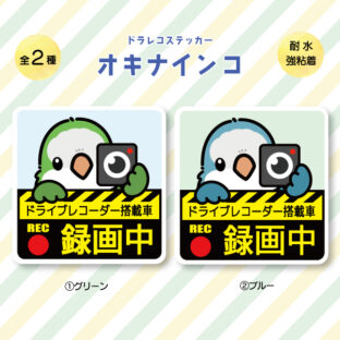 ドラレコステッカー|オキナインコ(全2種)
